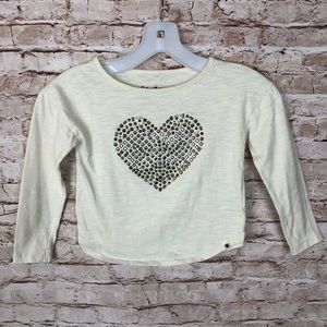 Lucky Brand Girls Heart Embellished Top | Size 5T | EUC